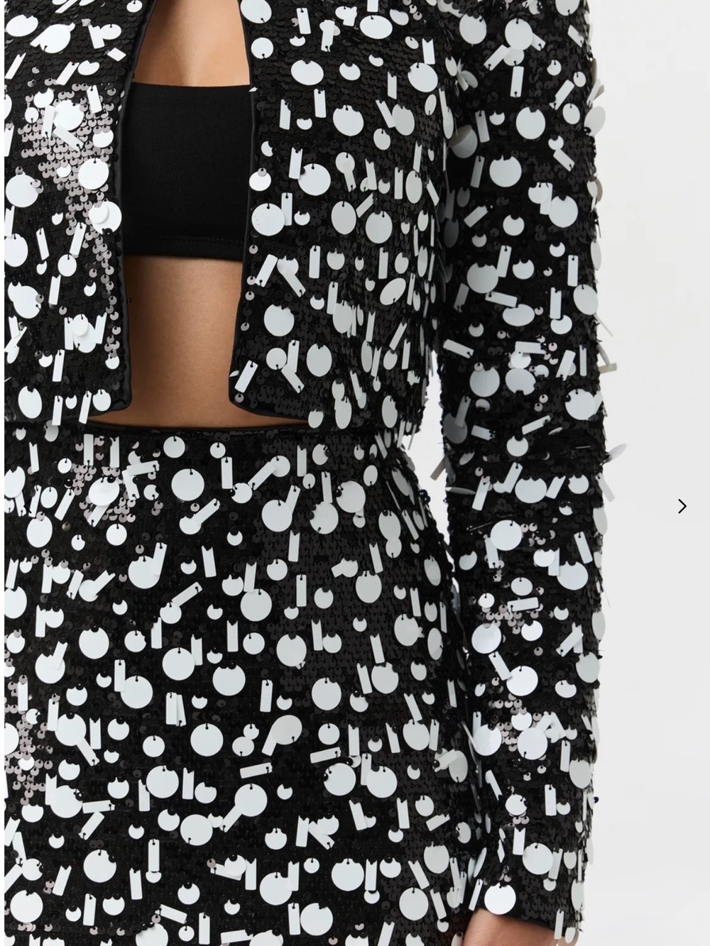 naked wardrobe Black Sequin Mini Skirt